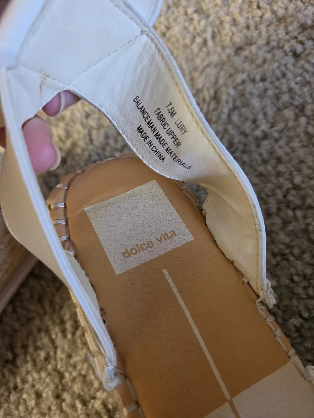 Dolce Vita size 7.5 Used Espadrille Platform Sandals with Ankle Strap